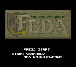 Feda : The Emblem of Justice — Title screen